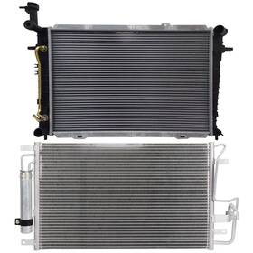 1autopowerstore 13129416 Condenser Cooling Kit And Aluminum Radiator For Hyundai Tucson Kia Sportage 05-09