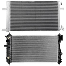 1autopowerstore 13132584 Condenser Cooling Kit Aluminum Radiator For 13-15 Chevrolet Malibu 14-19 Impala