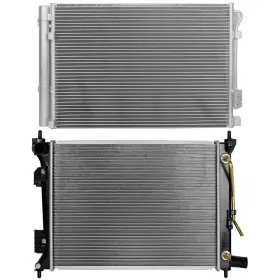 13132585 1autopowerstore 1 Aluminum Radiator A/c Condenser For Kia Rio 2012-2013 Hyundai Accent