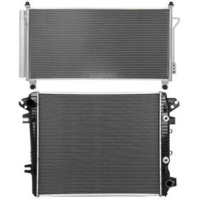 1autopowerstore 13144812 Condenser Cooling Kit Aluminum Radiator For 17-19 Chevrolet Silverado 2500 Hd