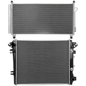 13144812 1autopowerstore Condenser Cooling Kit Aluminum Radiator For 17-19 Chevrolet Silverado 2500 Hd