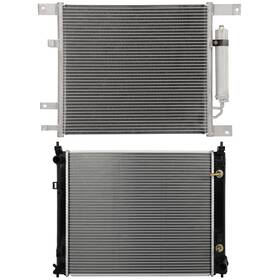 1autopowerstore 13584243 Aluminum Radiator And Ac Condenser Cooling Kit For Nissan Versa 2012-2018 2019
