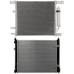 13584243 1autopowerstore Aluminum Radiator And Ac Condenser Cooling Kit For Nissan Versa 2012-2018 2019
