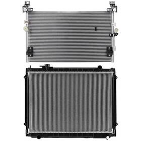 1autopowerstore 13584253 Aluminum Radiator And Ac Condenser Cooling Kit For Toyota Tacoma 1998-2003 2004