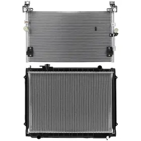 13584253 1autopowerstore Aluminum Radiator And Ac Condenser Cooling Kit For Toyota Tacoma 1998-2003 2004