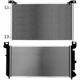 1autopowerstore 13584302 Aluminum Radiator And Ac Condenser Cooling Kit For Chevrolet Tahoe 5.3l V8 04-12