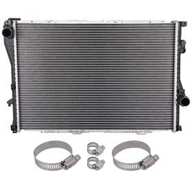 1autopowerstore 13635414 Radiator With Universal Oil Hose Clamps Kit For 99-00 Bmw 528i 01-05 525i