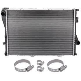 13635414 1autopowerstore Radiator With Universal Oil Hose Clamps Kit For 99-00 Bmw 528i 01-05 525i