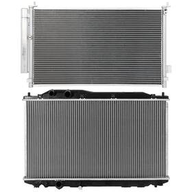 1autopowerstore 13660458 Aluminum Radiator And Ac Condenser Cooling Kit For Honda Civic 1.8l L4 2006 2011