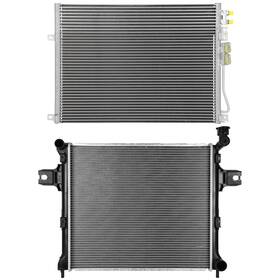 1autopowerstore 13705632 Aluminum Radiator And Ac Condenser Cooling Kit For Jeep Commander 3.7l 2006-2010