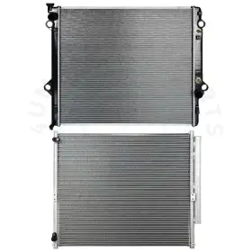 13689586 4umotorcarparts Aluminum Radiator And Condenser Cooling Kit For Lexus Gx470 Toyota 4runner 2003-09
