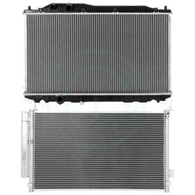 4umotorcarparts 13689601 Aluminum Radiator And Ac Condenser Cooling Kit For Honda Civic 1.8l L4 2008-2011