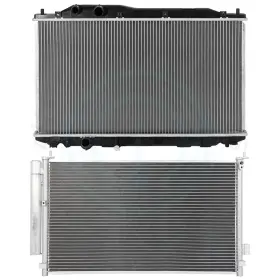 13689601 4umotorcarparts Aluminum Radiator And Ac Condenser Cooling Kit For Honda Civic 1.8l L4 2008-2011