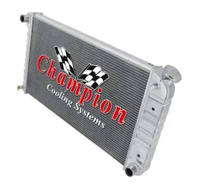 Aar-st161-cc All Aluminum Radiators Aar 3 Row Stamped Tank Radiator 17x28 Inch 16 Fan Flap Shroud - 1973 Chevy Nova V8