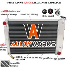 Alloyworks 0370 3 Rows Aluminum Radiator For 1967-1969 Chevy Camaro Pontiac Firebird Big Block