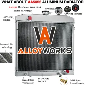 1085010101 Alloyworks For Mercedes Benz S-class W108/w109/w111 300sel/280se At 2 Row Aluminum Radiator