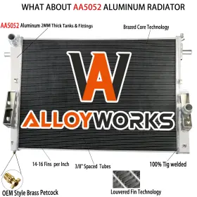 13022aa Alloyworks 4 Row Aluminum Radiator For 2008-10 Ford F250 F350 F450 F550 Super Duty 6.4l V8