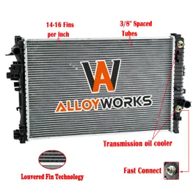 Gm3010584 Alloyworks 13575 Aluminum Core Radiator For 2016-2022 2021 Chevrolet Malibu 2.0l L4 Gas