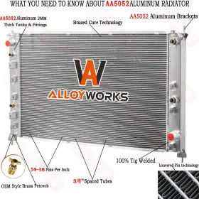 13885 Alloyworks 3 Row Radiator For 2020-2025 Chevy Silverado/gmc Sierra 2500 Hd 3500 6.6l At