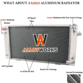 142005 Alloyworks For 1987-1998 Land Rover Range / Discovery I Ii 3.9/4.0l V8 4-row Radiator
