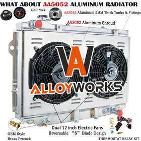 Alloyworks 1640017060 4row Radiator Shroud Fan Fit 90-98 Toyota Landcruiser Hzj80 Hdj80 4.2l 1hz 4.5l