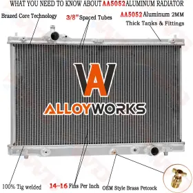 1640038h10 Alloyworks 2 Row Aluminum Radiator For 2008-2014 2010 2011 Lexus Is F V8 5.0l At
