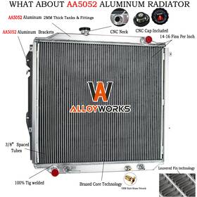Alloyworks 1640075160 3 Rows Aluminum Radiator Fits 1996-2002 Toyota 4runner 2.7l 3.4l New