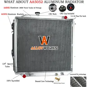 1640075160 Alloyworks 3 Rows Aluminum Radiator Fits 1996-2002 Toyota 4runner 2.7l 3.4l New