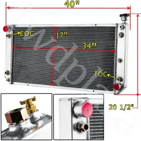 2323 Alloyworks 4 Row Aluminum Radiator For Chevy/gmc C/k 1500 2500 3500 6.2l Diesel 1988-1993