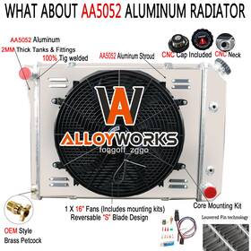 Alloyworks 3027881 4-row Radiator For 1973 1974 Chevy Nova/buick Apollo V8 With Electric Fan Shroud
