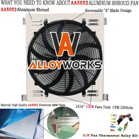 3132 Alloyworks Radiator Shroud Fan Fits 1933-1938 Ford Model 40 High Boy/30-32 A Chevy V8