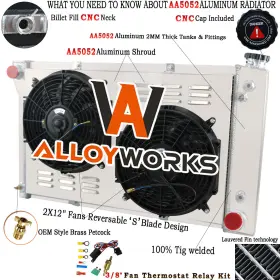 Sbr369 Alloyworks 369 For 67-72 Chevy Gmc C/k Series 10 20 30 Pickup 4 Row Radiator Shroud Fan Cc369