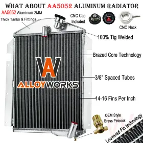 3940 Alloyworks 4 Row Aluminum Radiator For 1939 1940 Chevy Trucks Kc Kd Kf Kp 3.5l L6 Engine