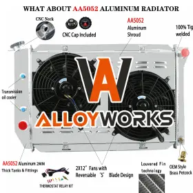 438126 Alloyworks Cu381 3 Row Radiator Shroud Fan For 1969-1972 Ford Mustang Torino Mercury Cougar