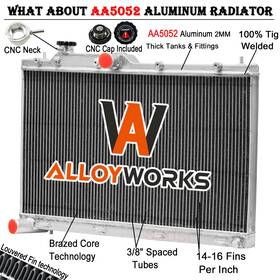Alloyworks 45111vc000 3 Rows Aluminum Radiator For 2022 2023 2024 Subaru Wrx Gt Base Vb Fa24 4ba-sk5
