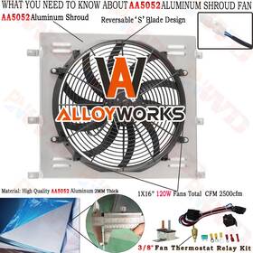 Alloyworks 4749 Cc4749 4749 Aluminum Radiator Shroud Fan For 1947-1949 Plymouth Chrysler P15 Deluxe V8