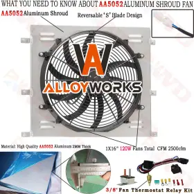 4749 Alloyworks Cc4749 Aluminum Radiator Shroud Fan For 1947-1949 Plymouth Chrysler P15 Deluxe V8