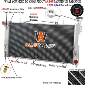 4809219ad Alloyworks 2311 Radiator For Dodge Grand Caravan Chrysler Town Country 3.3l 3.8l 2001-2004