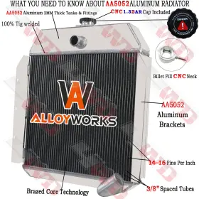 4960 Alloyworks Aluminum 4 Row Radiator For 1941-1949 1948 International Kb1 Kb2 Kb3 K1 K2 K3