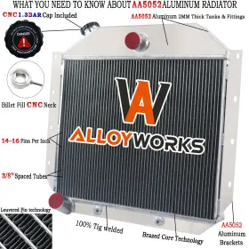 5157.cc5157 Alloyworks Aluminum 4 Row Radiator For International Harvester L/r/s Series 1951-1957 Truck