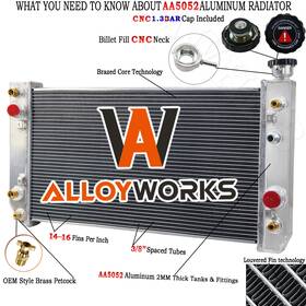 Alloyworks 5241166 3 Row Aluminum Radiator For Chevy S10 Blazer Gmc Jimmy S15 Sonoma 4.3l 1988-1994