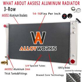 Alloyworks 52451115 3 Row Radiator For 1991-93 Chevy Caprice/buick Roadmaster/oldsmobile At 5.0/5.7l