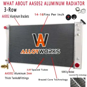 52451115 Alloyworks 3 Row Radiator For 1991-93 Chevy Caprice/buick Roadmaster/oldsmobile At 5.0/5.7l