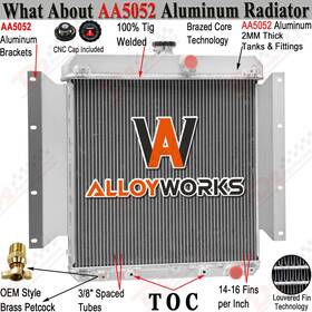Alloyworks 6169-l6 3 Rows Aluminum Radiator For 1961 1962-1969 Dodge D100 Series Pickup 5.2l V8 At