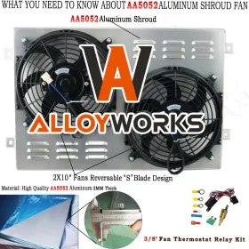 8010338 Alloyworks Aluminum Shroud Fan Relay For 1967-1970 Ford Mustang Mercury Cougar 5.0l 5.8l