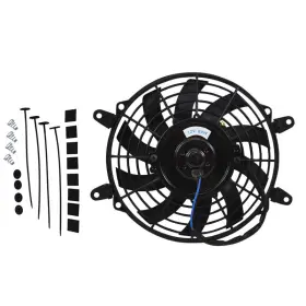 9-fan-s-90w Alloyworks Universal 9 Inch 90w Fan-10 Blades Push Pull Electric Radiator Cooling 12v Mount Kit