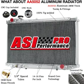 2jz-ge Alloyworks A1854 4 Row Aluminum For 91-97 Lexus Gs300 Toyota Aristo Jzs147 3.0 At