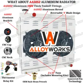 A2321 Alloyworks For Toyota Tundra 2001-2007 Sequoia V8 4.7l 2000-2006 4 Rows Radiator Fan Shroud