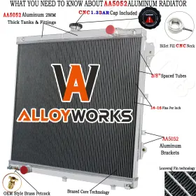 Ec2993 Alloyworks Ae2993 4 Row Aluminum Cooling Radiator For 2007-2014 Toyota Tundra Sr Sr5 4.0l V6 2013