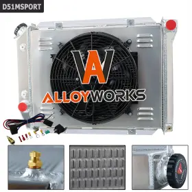 Ae385 Alloyworks 4 Row Radiator Shroud Fan For 1967 1968 Ford Galaxie Thunderbird Mercury Marquis